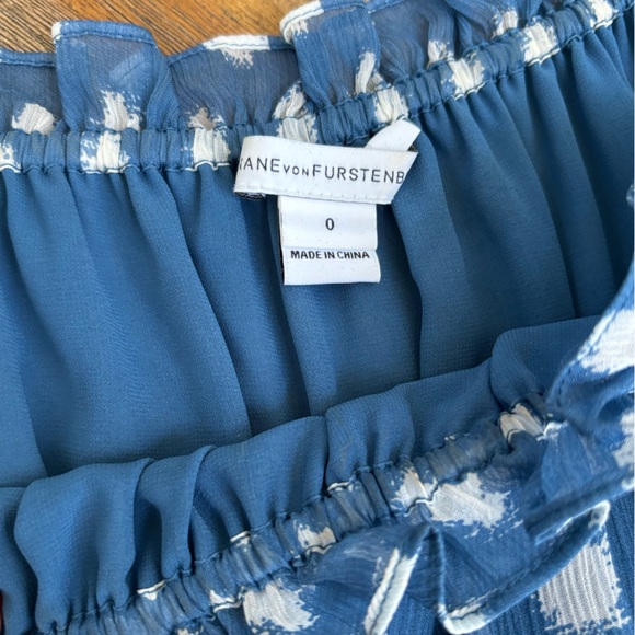 Diane Von Furstenberg Blue Camila Silk Chiffon High Low Dress - Picture 8 of 10